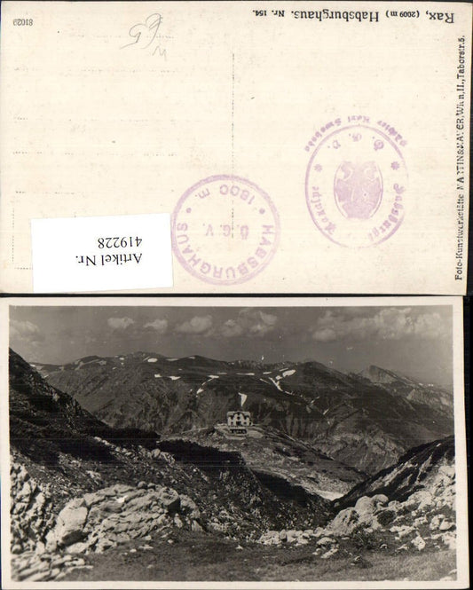 419228,Rax Habsburghaus Berghütte b. Nasswald Schwarzau Bergkulisse
