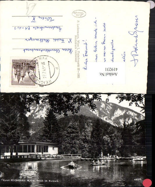 419231,Reichenau an d. Rax Kurpark Teich Ruderboote Boote