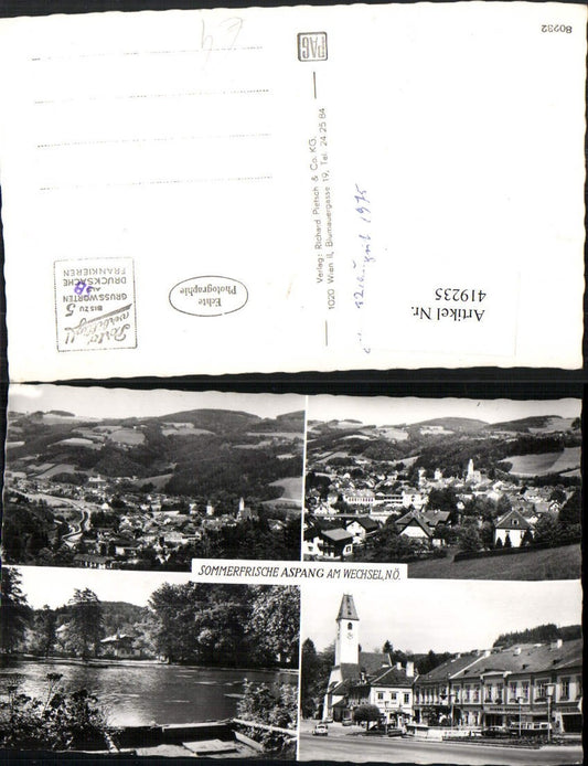 419235,Aspang am Wechsel Totale Teich Kirche Mehrbildkarte