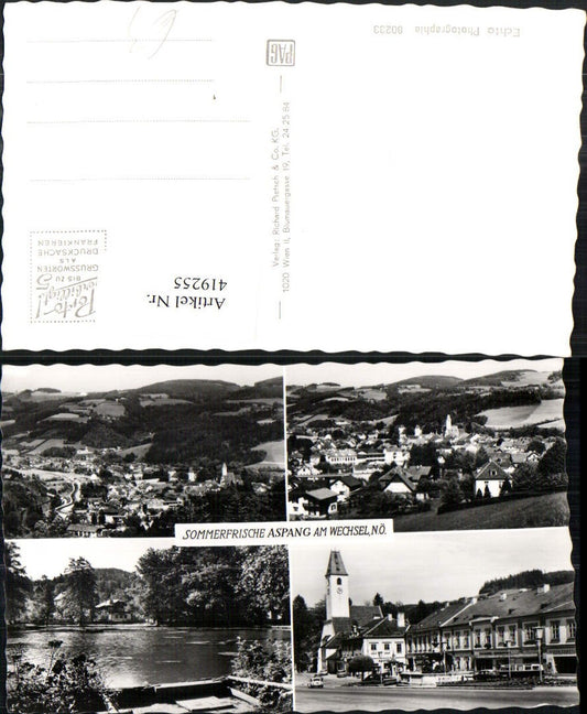 419255,Aspang am Wechsel Totale Teich Kirche Mehrbildkarte