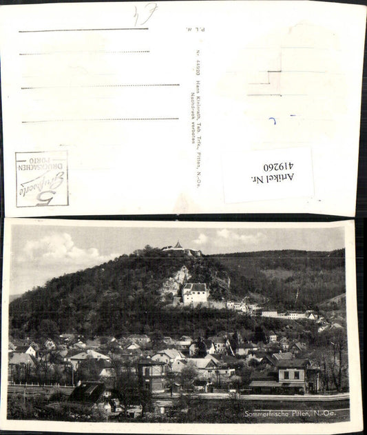 419260,Pitten Totale m. Bahnhof Kirche Schloss