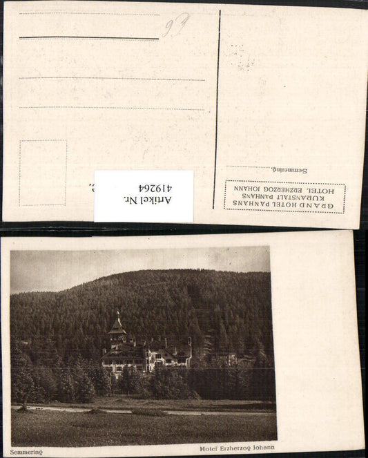 419264,Semmering Hotel Erzherzog Johann