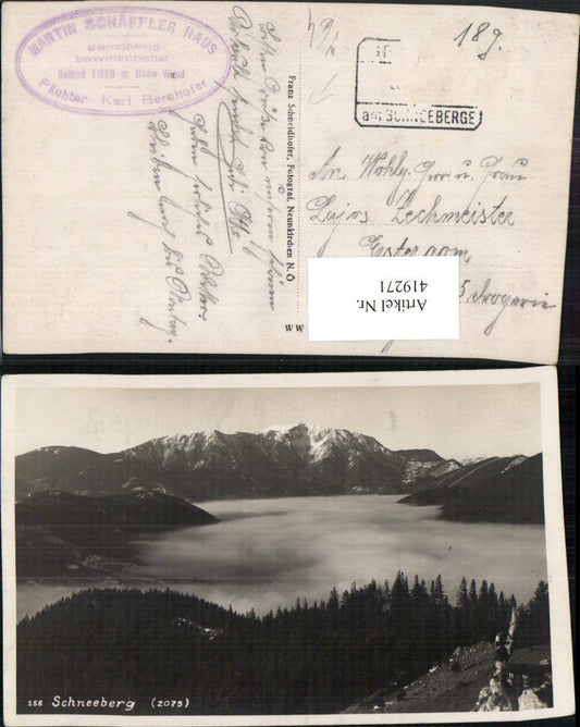 419271,Schneeberg b. Puchberg Bergkulise pub Franz Schneidhofer