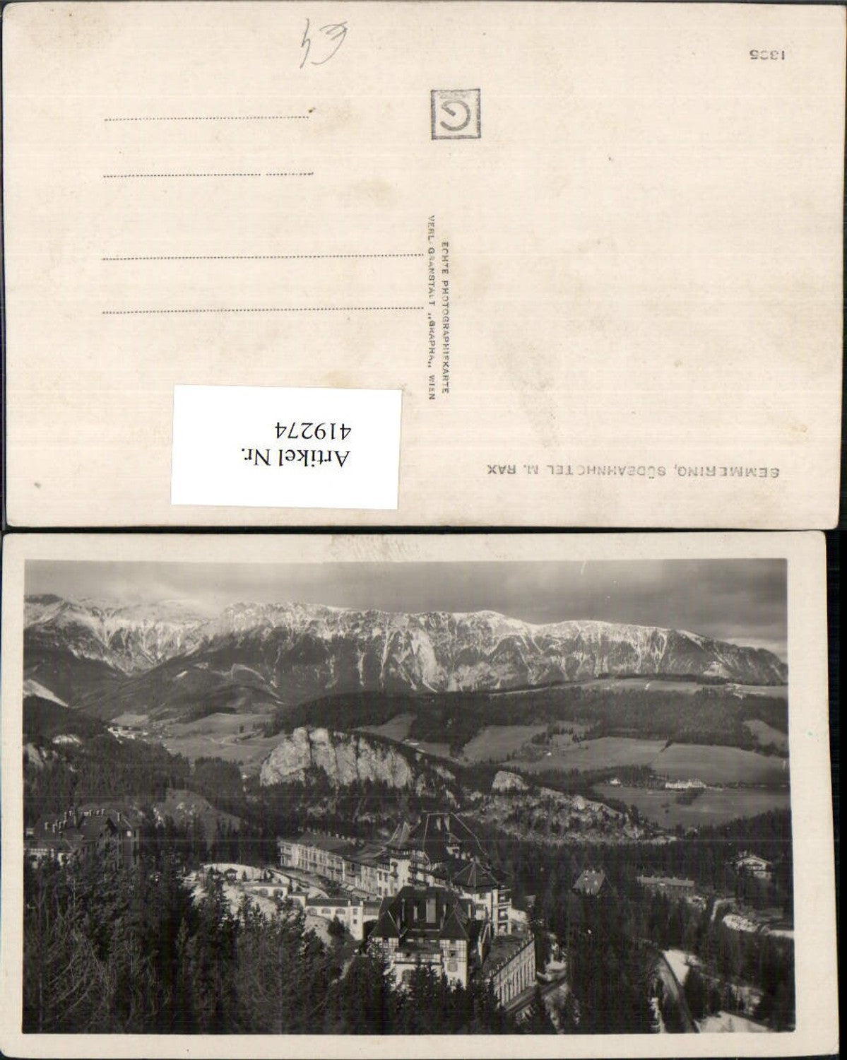 419274,Semmering Südbahnhotel m. Rax Bergkulisse