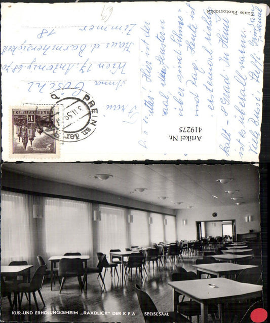 419275,Prein Kur- und Erholungsheim Raxblick Speisesaal Innenansicht