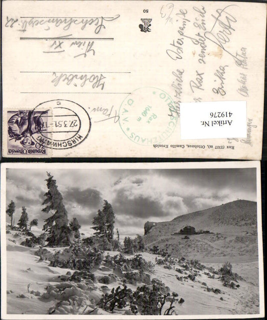 419276,Rax Ottohaus Berghütte b. Reichenau Winterbild