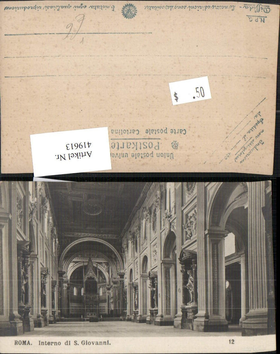 419613,Lazio Roma Rom S. Giovanni Interno Kirche Innenansicht pub NPG 12