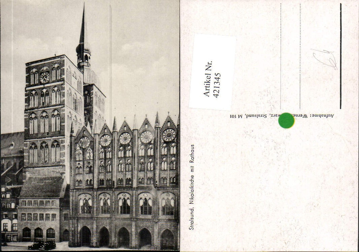 421345,Stralsund Nikolaikirche Kirche u. Rathaus