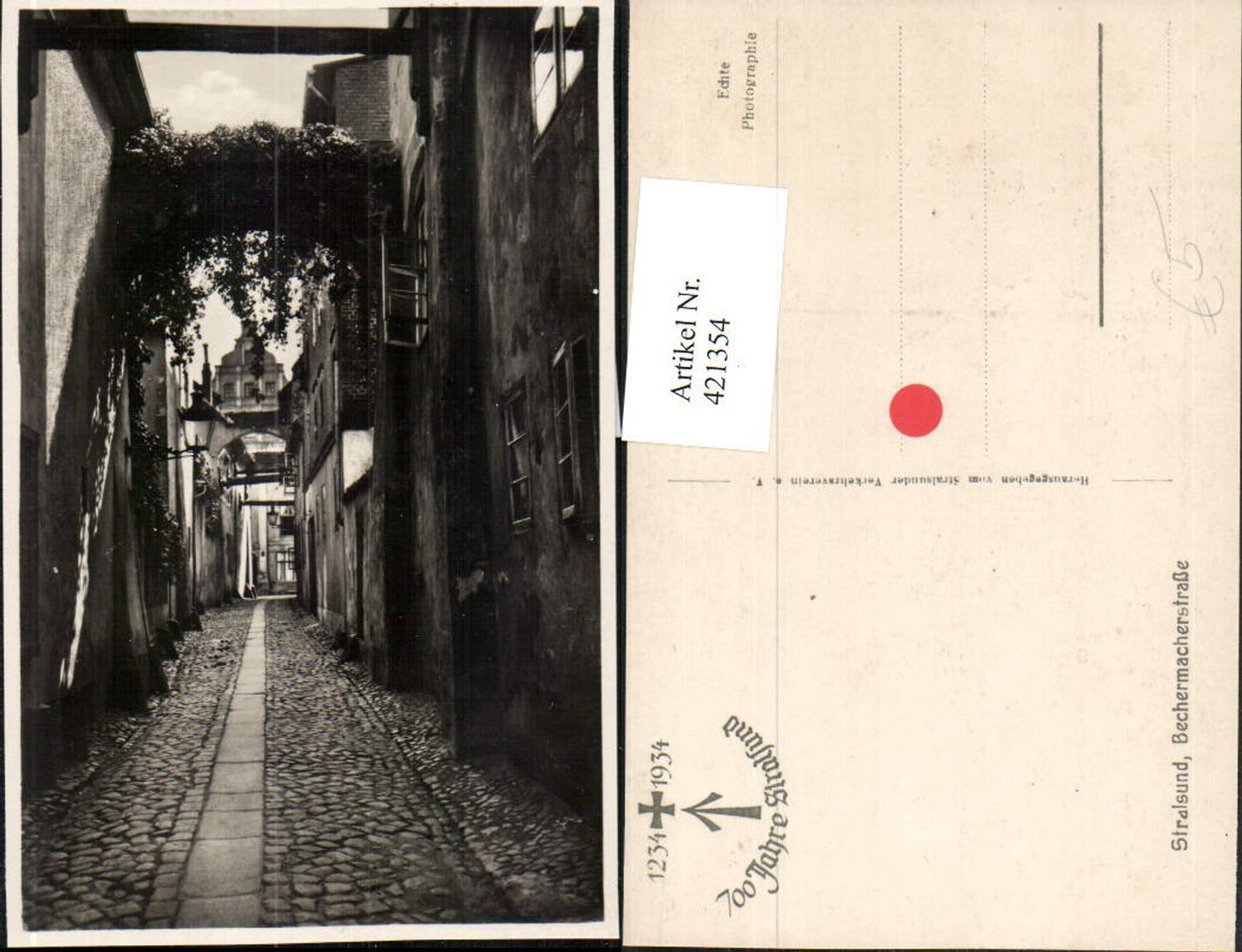 421354,Stralsund Bechermacherstraße Gasse