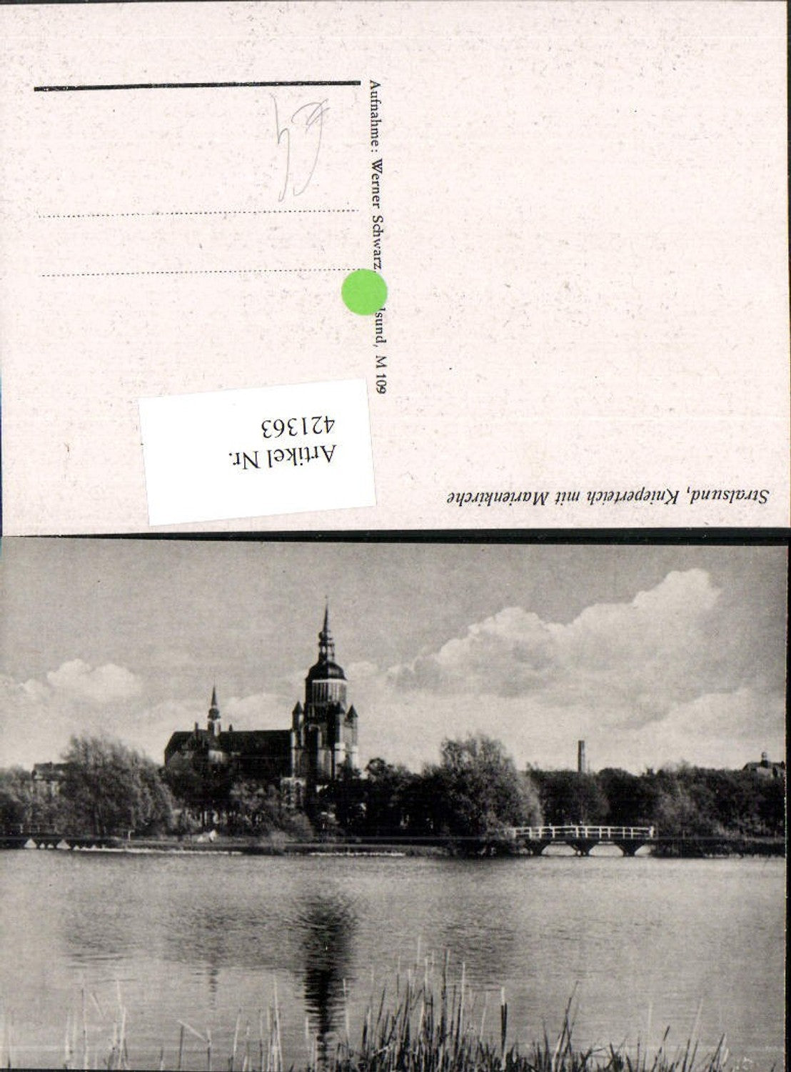 421363,Stralsund Knieperteich Teich m. Marienkirche Kirche