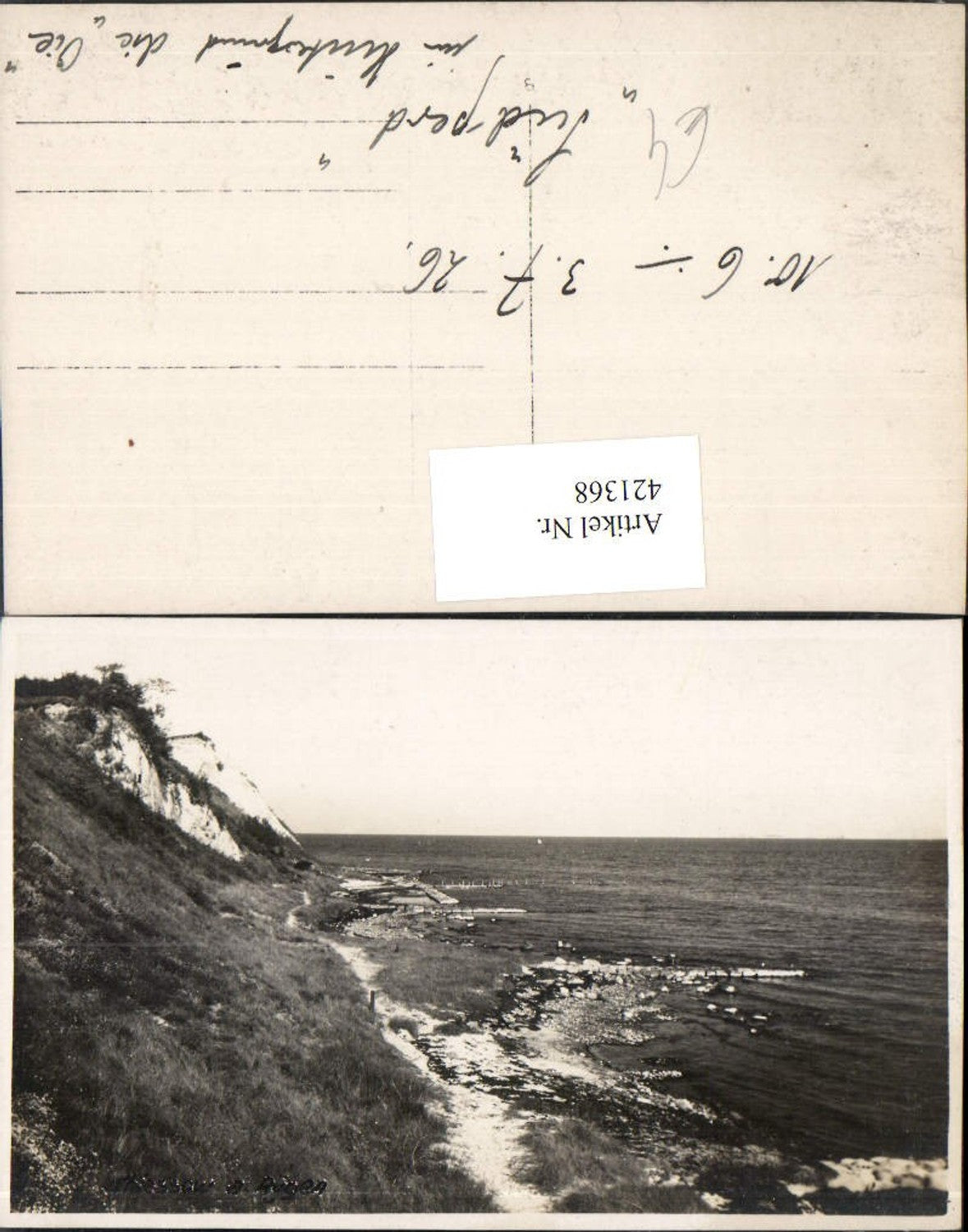 421368,Foto AK Rügen Südperd Küste m. Oie