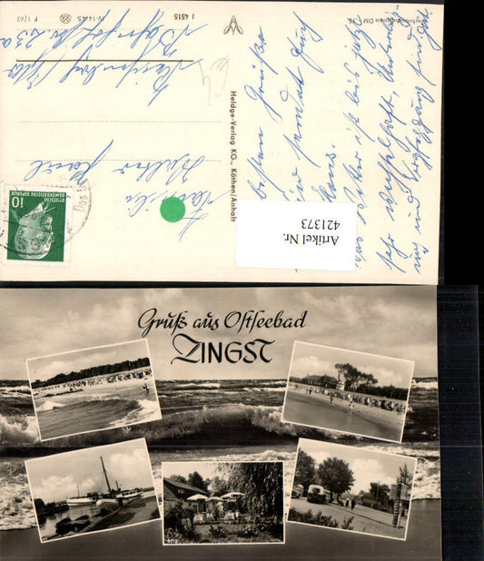 421373,Ostseebad Zingst Strand Hafen Boote Mehrbildkarte
