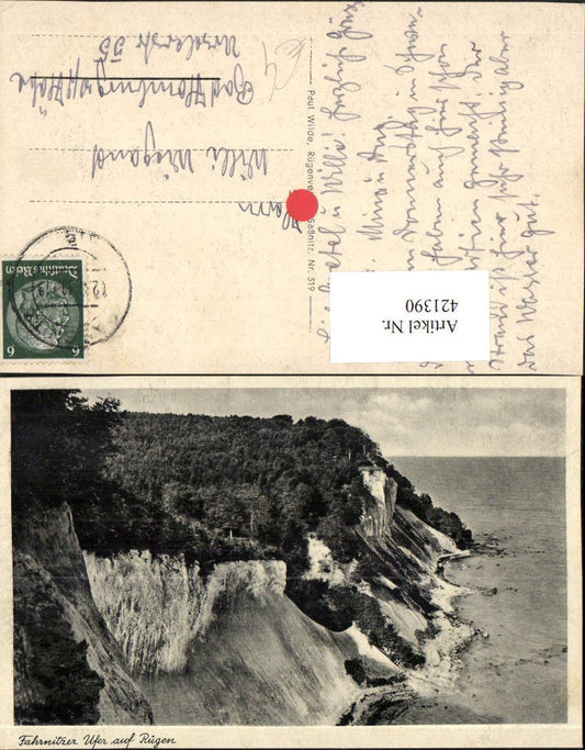 421390,Rügen Fahrnitzer Ufer Steilküste Klippe