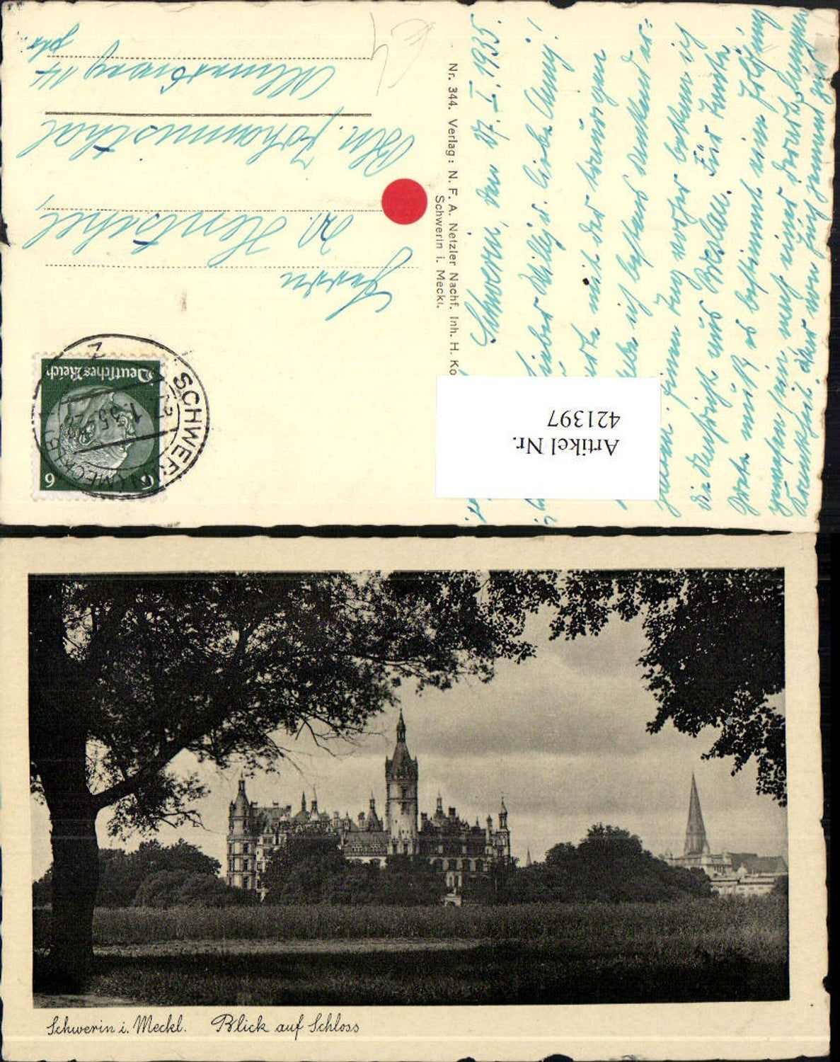 421397,Schwerin Blick auf Schloss