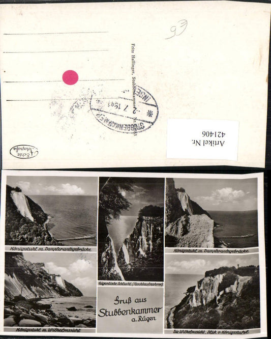 421406,Stubbenkammer auf Rügen Steilküste Klippe Königsstuhl Mehrbildkarte