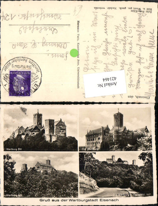 421464, Eisenach Wartburg Castle Multi-image postcard