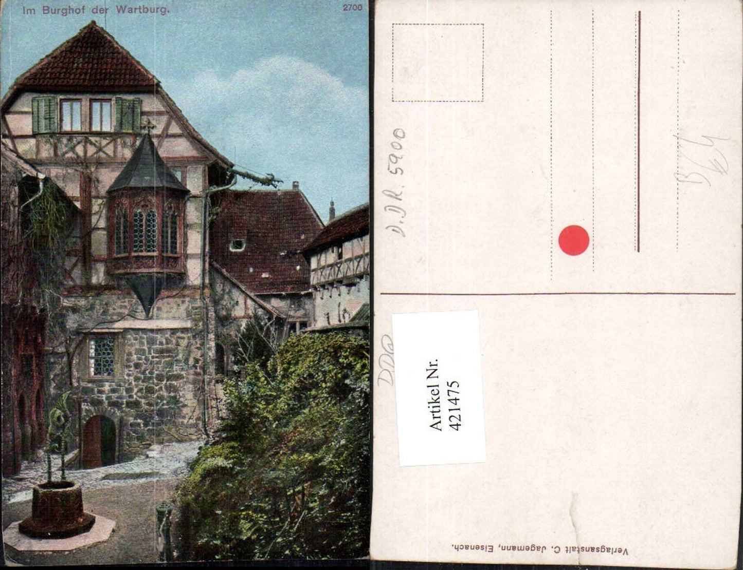 421475,Eisenach Wartburg Burg Burghof Brunnen Erker