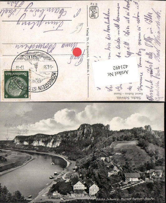 421492,Sächsische Schweiz Rathen m. Bastei Fluss