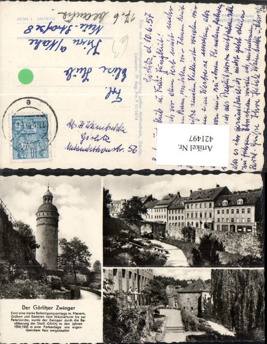 421497,Görlitz Görlitzer Zwinger Turm Mehrbildkarte