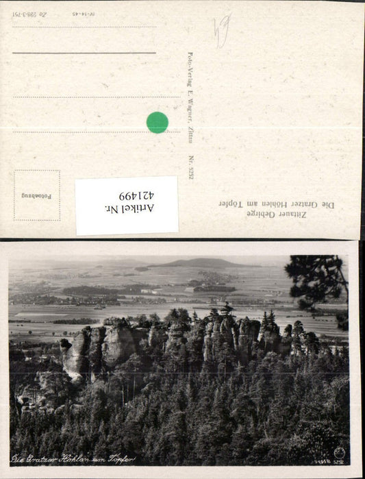 421499,Gratzer Höhlen am Töpfer b. Oybin Felsen