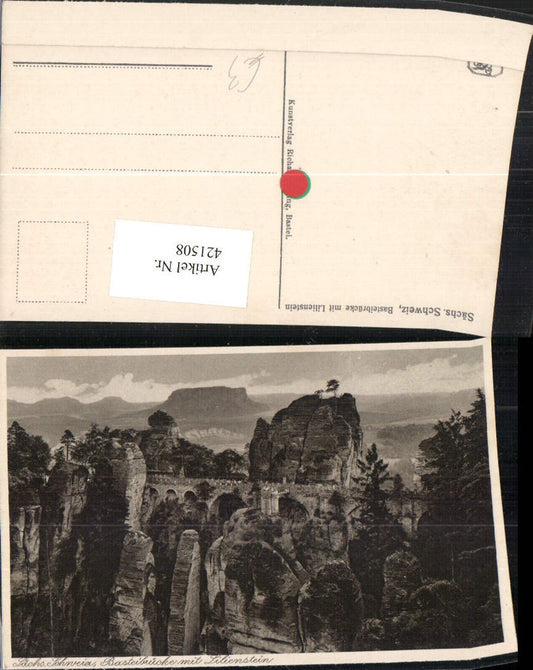 421508,Sächsische Schweiz Basteibrücke Brücke m. Lilienstein b. Rathen