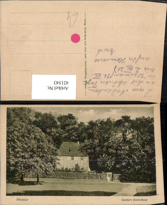 421543,Weimar Goethes Gartenhaus