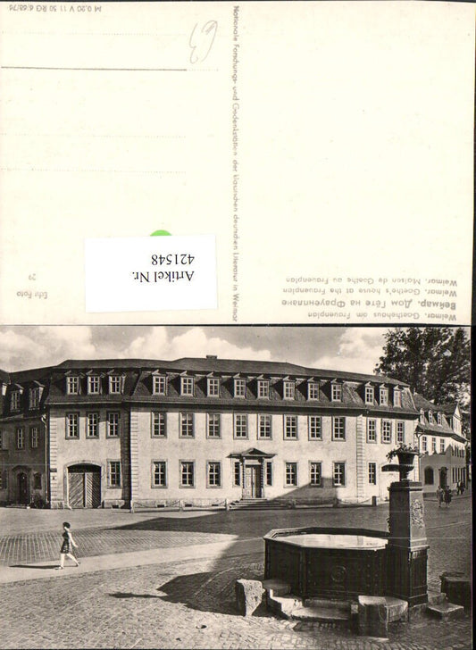 421548,Weimar Goethehaus am Frauenplan Brunnen
