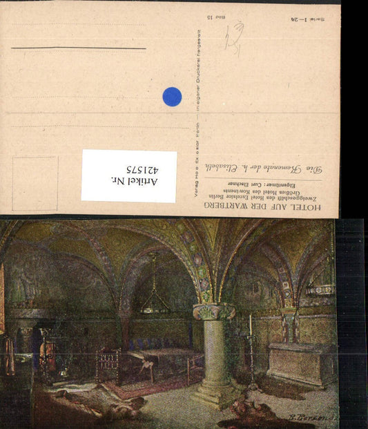 421575, Artist AK B. Pierson Eisenach Wartburg Castle Kemenate Interior View