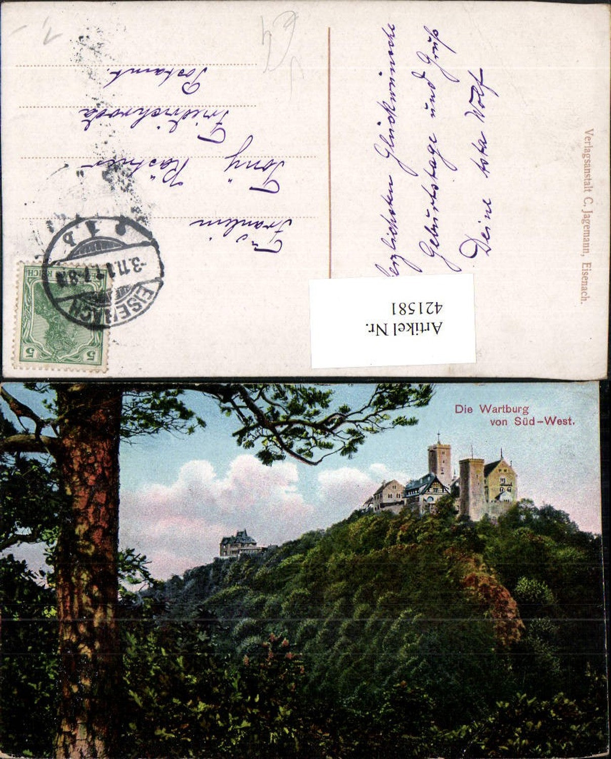 421581, Eisenach Wartburg Castle pub C. Jagemann