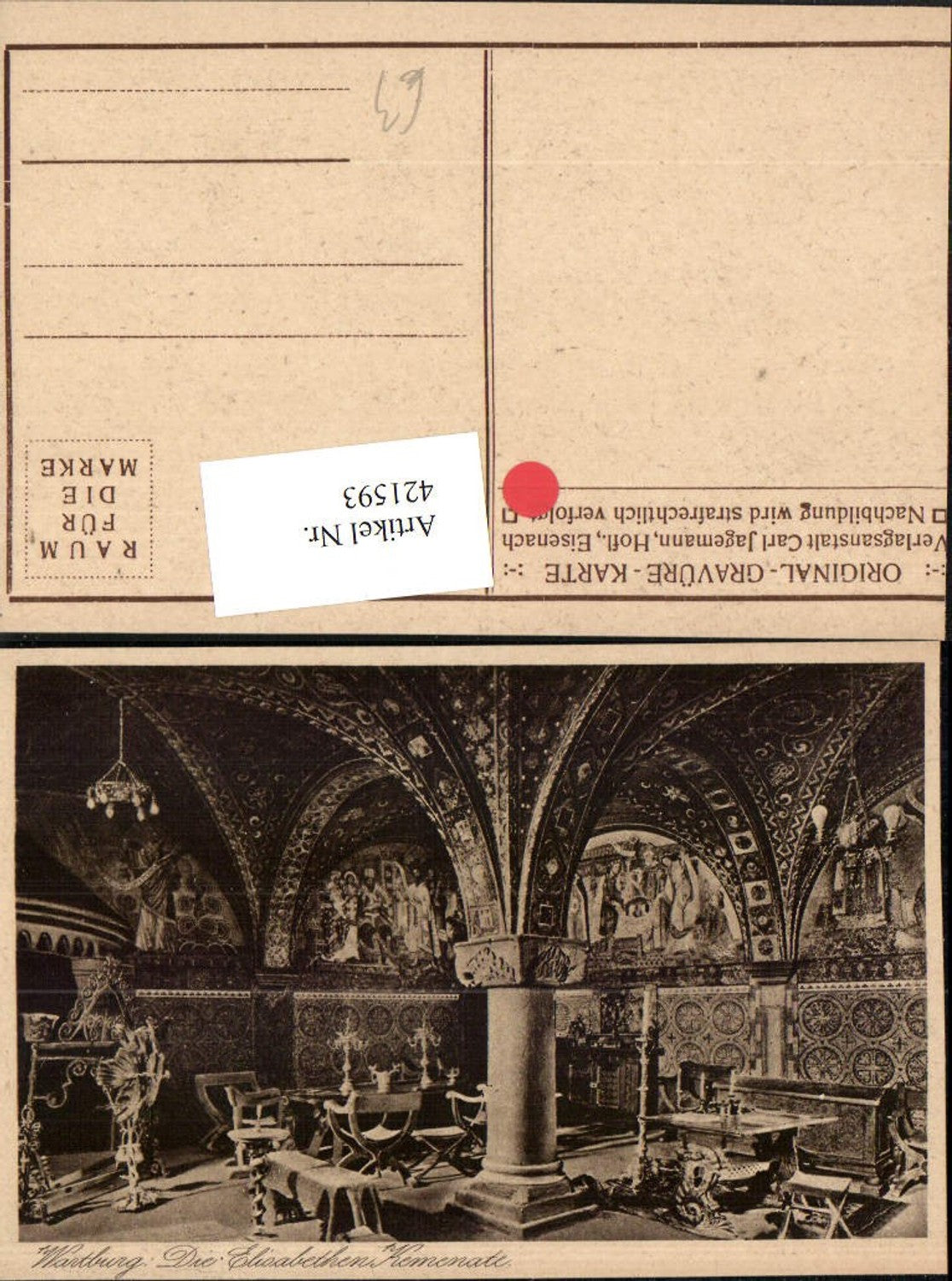421593, Eisenach Wartburg Castle Elisabethen Kemenate Interior view