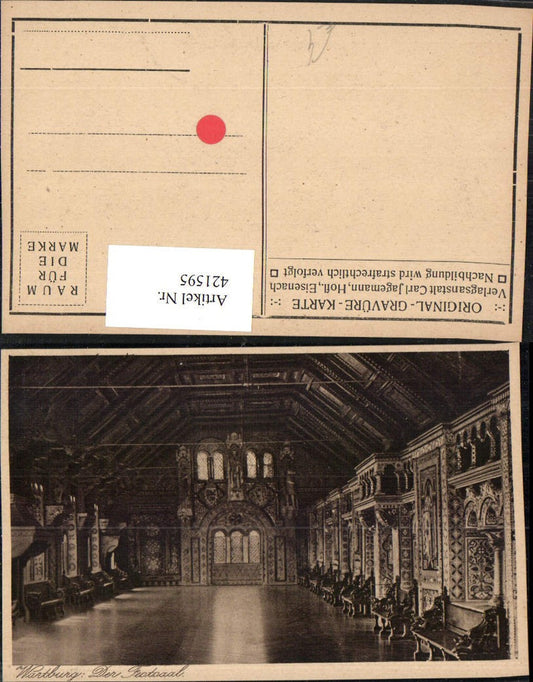 421595, Eisenach Wartburg Castle Ballroom Interior View