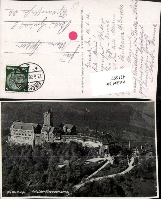 421597, Eisenach Wartburg Castle aerial view