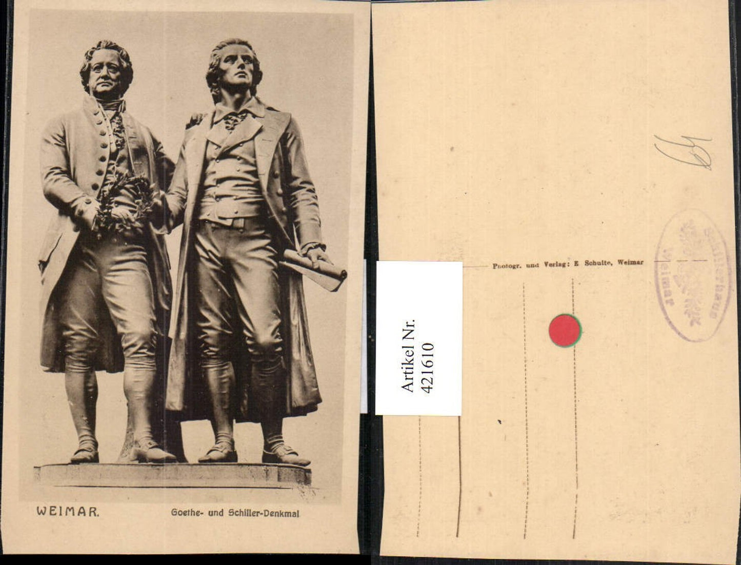 421610,Weimar Goethe- und Schiller-Denkmal Statue