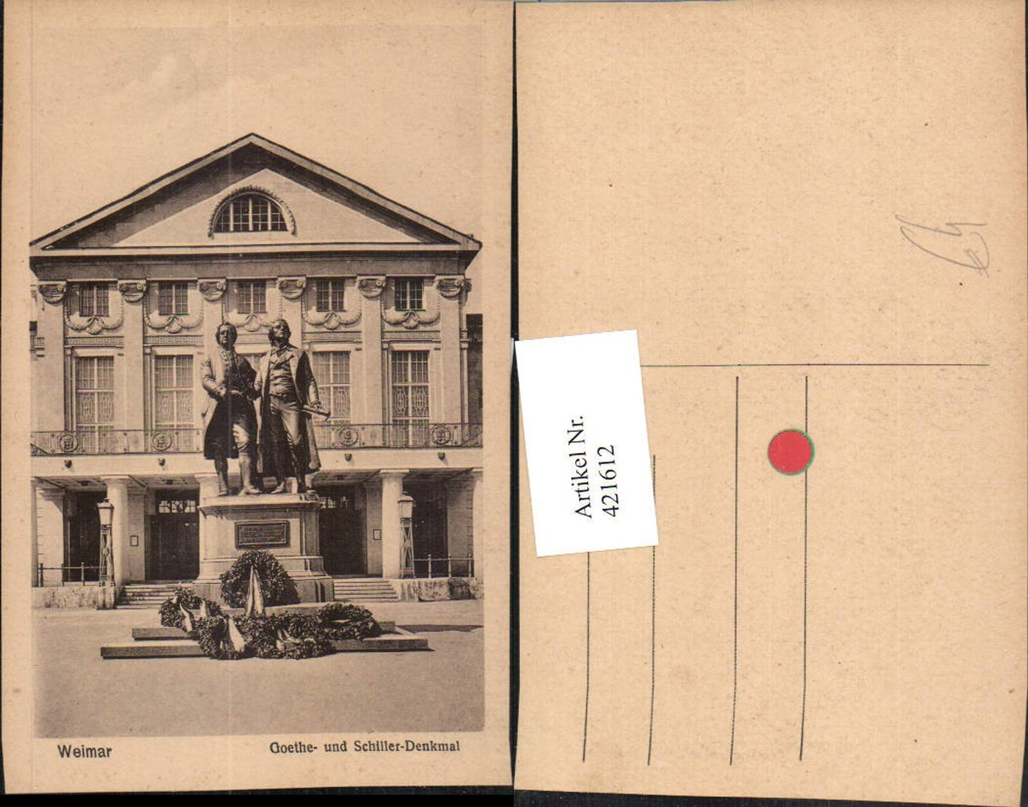 421612,Weimar Goethe- und Schiller-Denkmal Statue