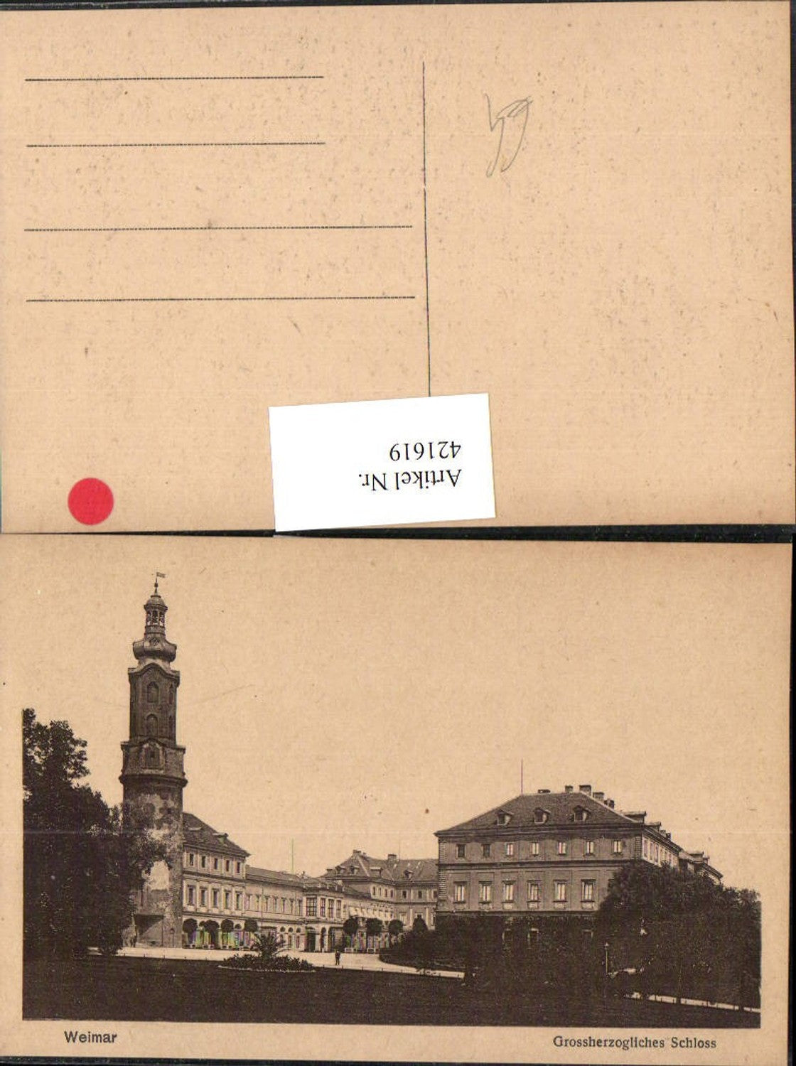 421619,Weimar Großherzogliches Schloss Turm