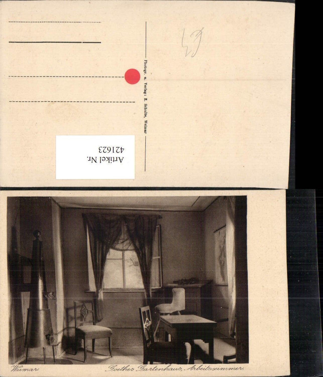 421623,Weimar Goethes Gartenhaus Arbeitszimmer Innenansicht