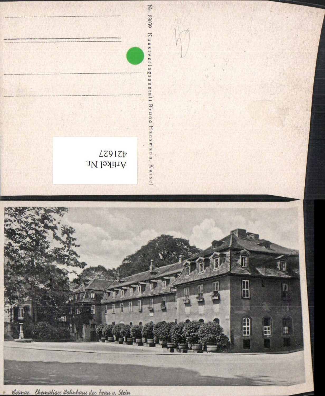 421627,Weimar Ehemaliges Wohnhaus der Frau v. Stein
