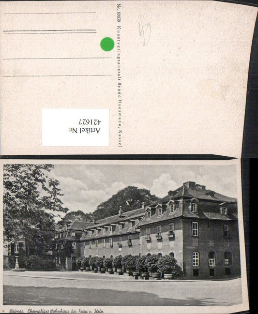 421627,Weimar Ehemaliges Wohnhaus der Frau v. Stein
