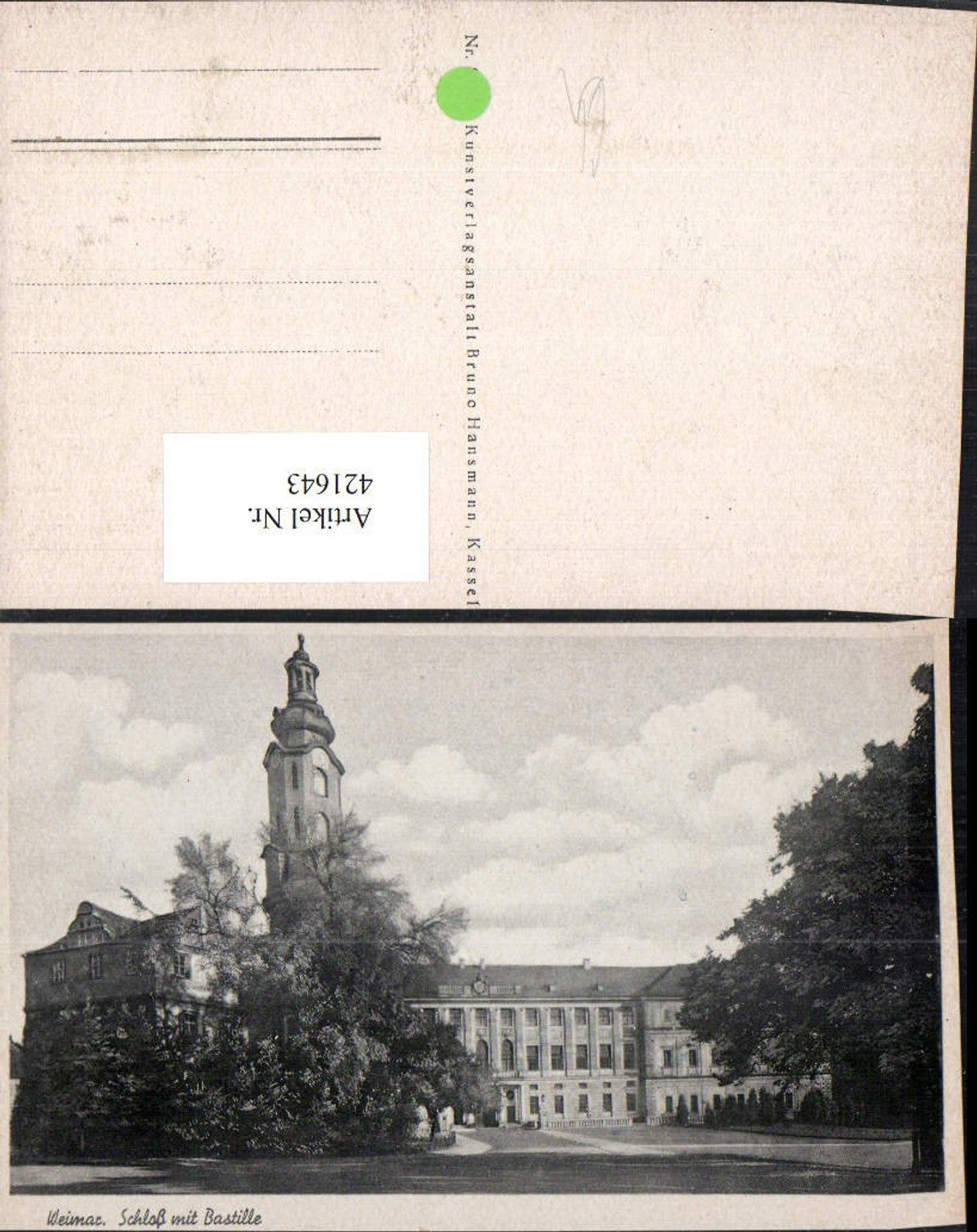 421643,Weimar Schloss m. Bastille Turm
