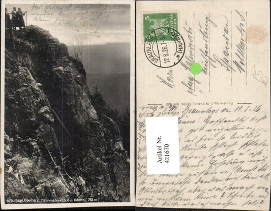 421670,Braunlage im Oberharz Hahnenkleeklippe Klippe Felsen