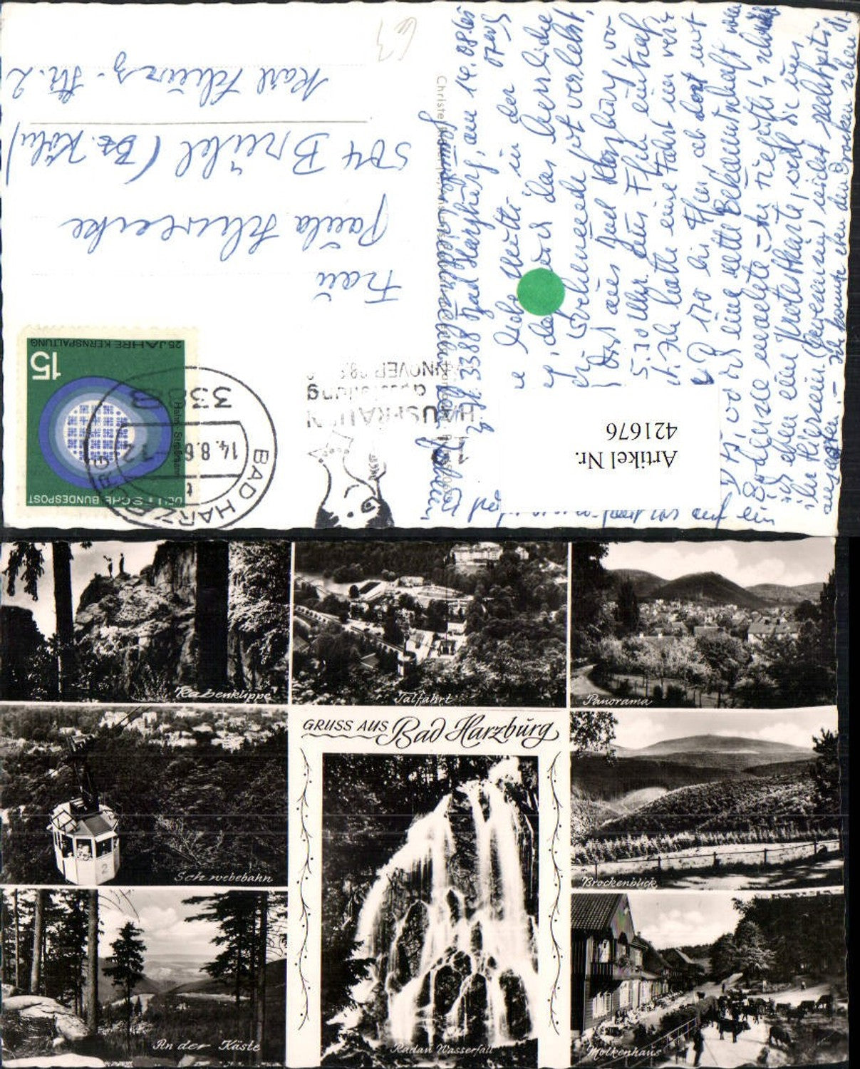 421676,Bad Harzburg Seilbahn Wasserfall Molkenhaus Mehrbildkarte