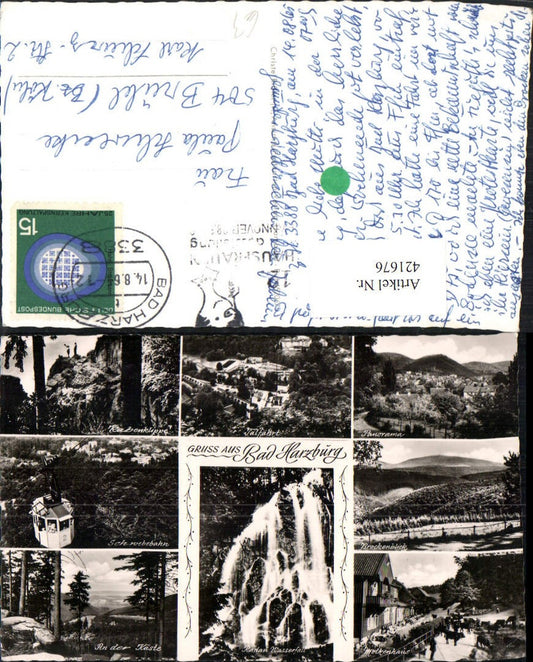 421676,Bad Harzburg Seilbahn Wasserfall Molkenhaus Mehrbildkarte