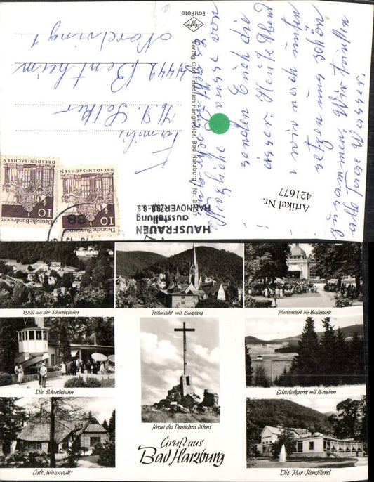 421677,Bad Harzburg Totale Kurkonzert Kreuz Seilbahn Mehrbildkarte