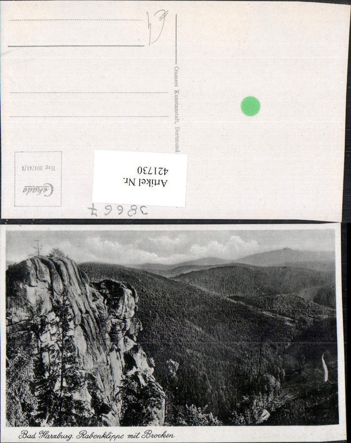 421730,Bad Harzburg Rabenklippe Felsen m. Brocken