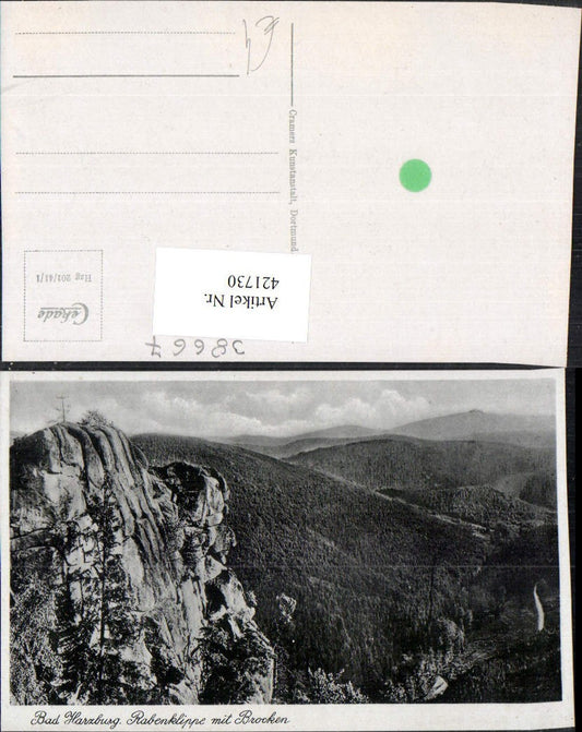 421730,Bad Harzburg Rabenklippe Felsen m. Brocken