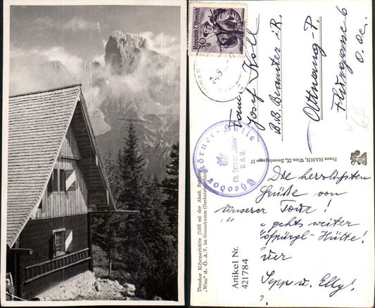 421784,Thedor Körnerhütte Berghütte im Gosaukamm b. Annaberg-Lungötz Bergkulisse