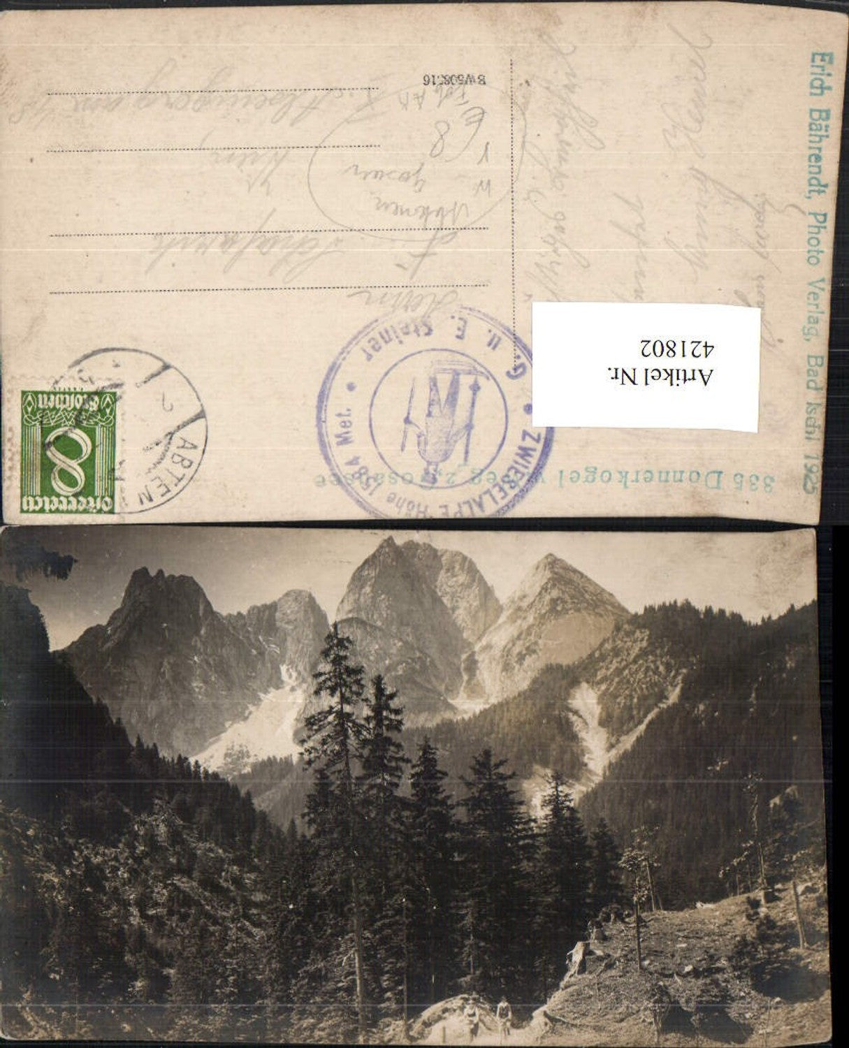 421802,Foto AK Donnerkogel b. Annaberg-Lungötz Bergkulisse pub Erich Bährendt