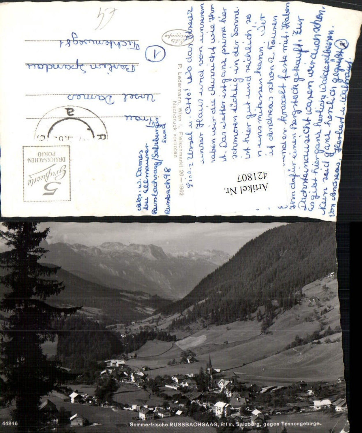 421807,Russbachsaag Totale geg. Tennengebirge Bergkulisse