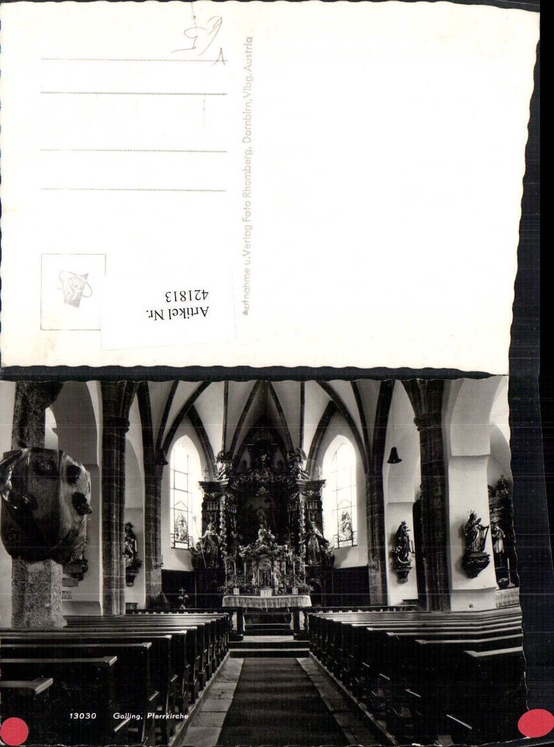 421813,Golling Pfarrkirche Kirche Innenansicht pub Foto Rhomberg