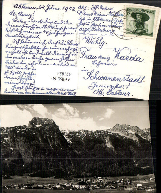 421823,Abtenau Totale geg. Tennengebirge Bergkulisse